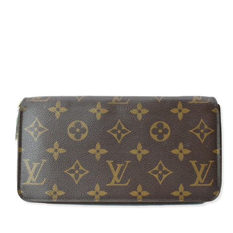 LOUIS VUITTON Zip Around Monogram Canvas Wallet Brown