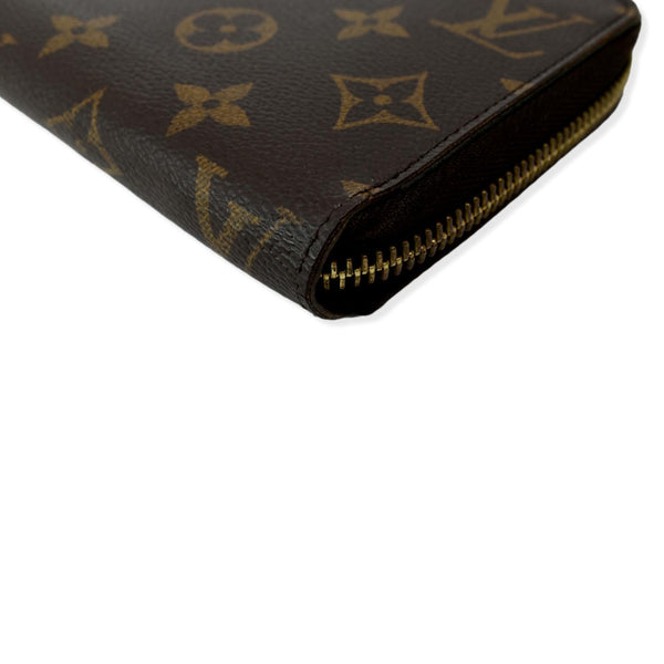 LOUIS VUITTON Zip Around Monogram Canvas Wallet Brown