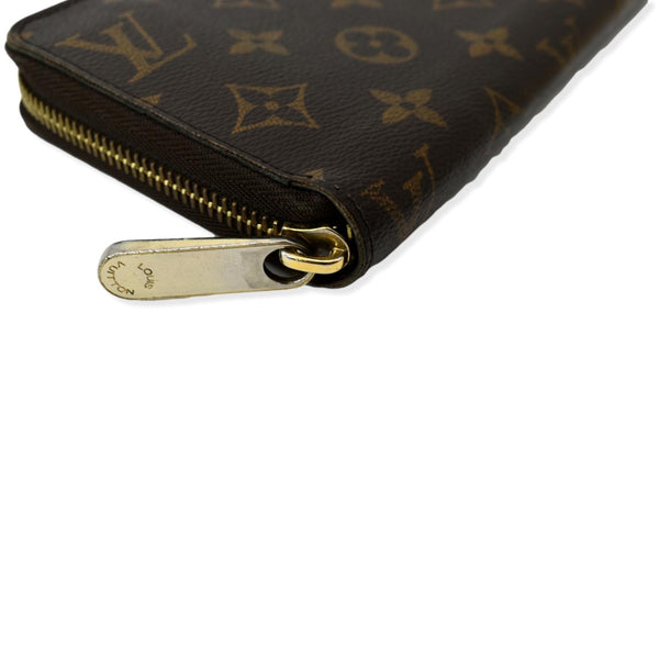 LOUIS VUITTON Zip Around Monogram Canvas Wallet Brown