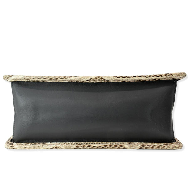 FENDI Kan I F Logo Python Leather Shoulder Bag Black