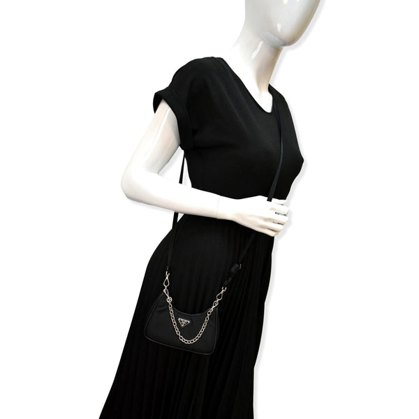 PRADA Re-Edition Mini Nylon Shoulder Bag Black