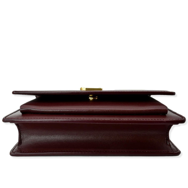 YVES SAINT LAURENT Sunset Mini Leather Crossbody Bag Rouge Legion