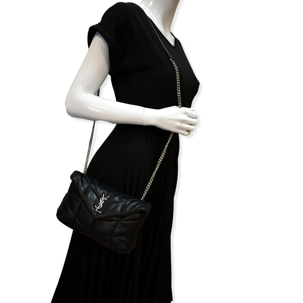 YVES SAINT LAURENT Mini Loulou Puffer Leather Crossbody Bag Black - Hot Deals