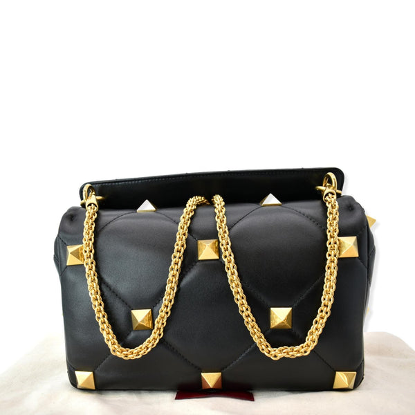 VALENTINO Garavani Roman Stud Leather Crossbody Bag Black - Hot Deals