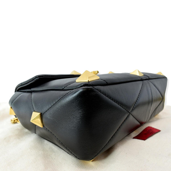 VALENTINO Garavani Roman Stud Leather Crossbody Bag Black - Hot Deals