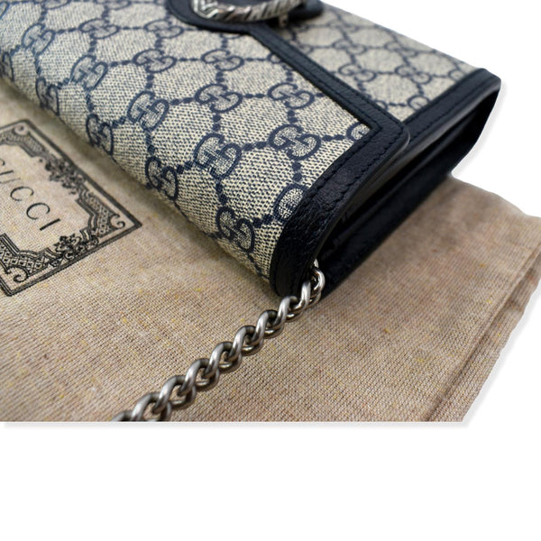 GUCCI Dionysus GG Supreme Crossbody Chain Wallet Beige 401231