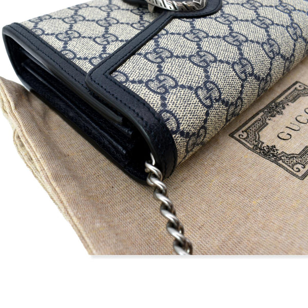 GUCCI Dionysus GG Supreme Crossbody Chain Wallet Beige 401231