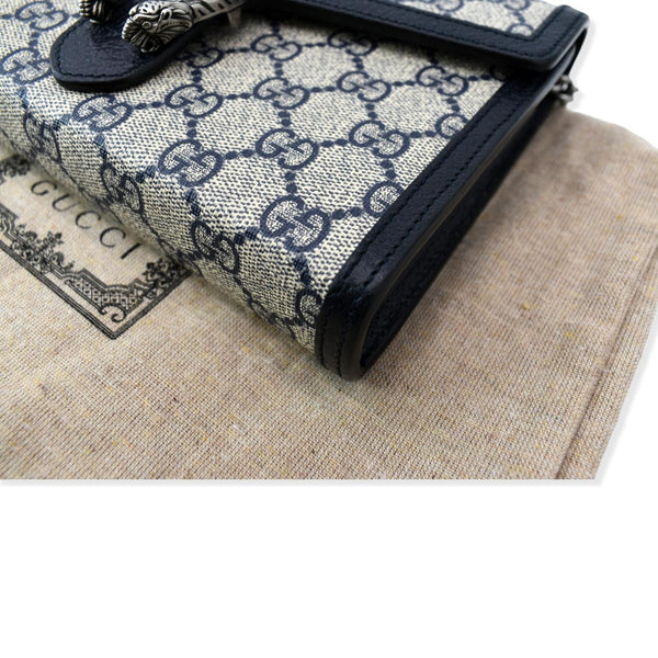 GUCCI Dionysus GG Supreme Crossbody Chain Wallet Beige 401231