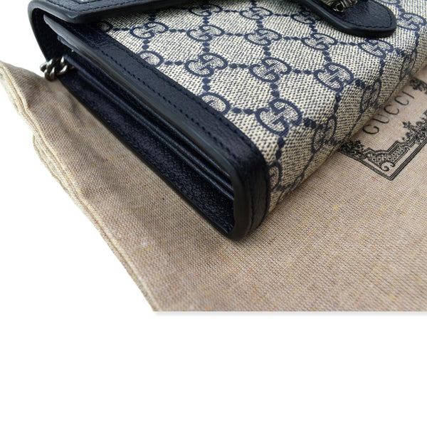 GUCCI Dionysus GG Supreme Crossbody Chain Wallet Beige 401231