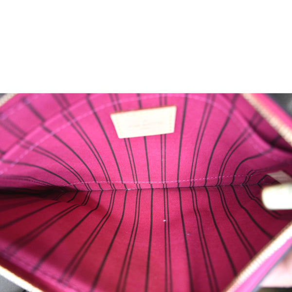 LOUIS VUITTON Neverfull Monogram Canvas Pochette Wristlet Pouch Brown