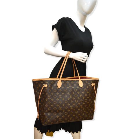 LOUIS VUITTON Neverfull GM Monogram Canvas Tote Bag Brown