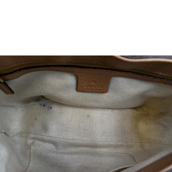 GUCCI Soho GG Flap Leather Chain Crossbody Bag Rose Beige 536224