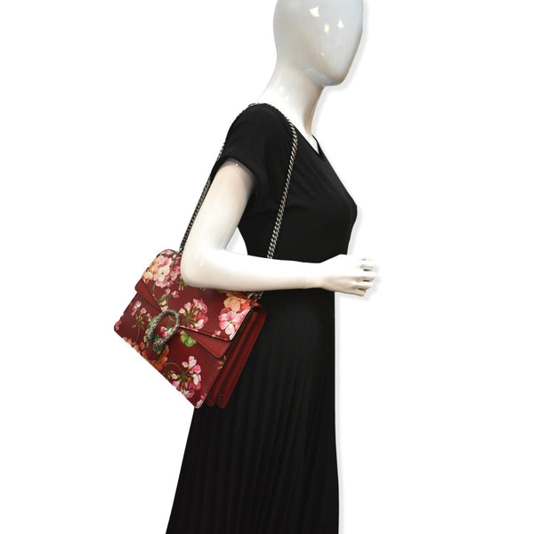 GUCCI Dionysus Floral Blooms Leather Shoulder Bag Red 400235