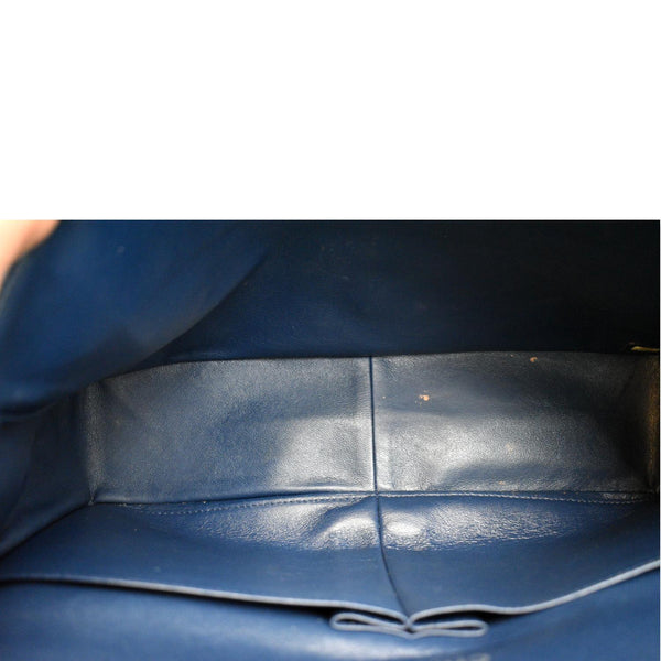 CHANEL Classic Maxi Double Flap Quilted Patent Leather Shoulder Bag Marine