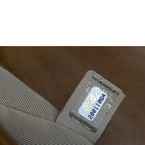 CHANEL Medium Boy Flap Leather Shoulder Bag Beige