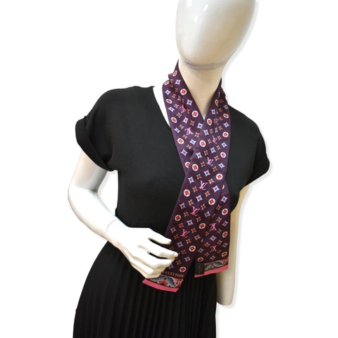 LOUIS VUITTON Lettre A Silk Multicolor Scarf Bandeau