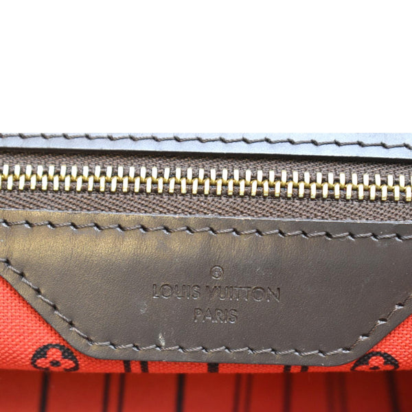 LOUIS VUITTON Neverfull MM Damier Ebene Shoulder Bag Brown