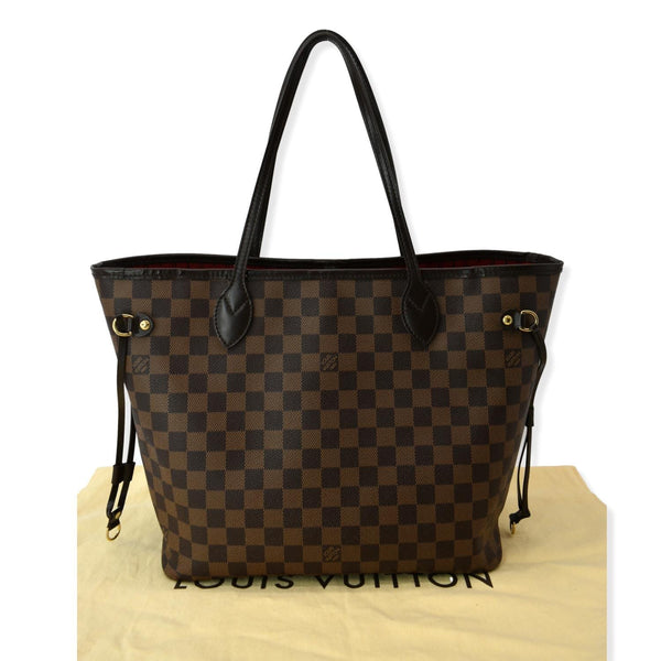 LOUIS VUITTON Neverfull MM Damier Ebene Shoulder Bag Brown