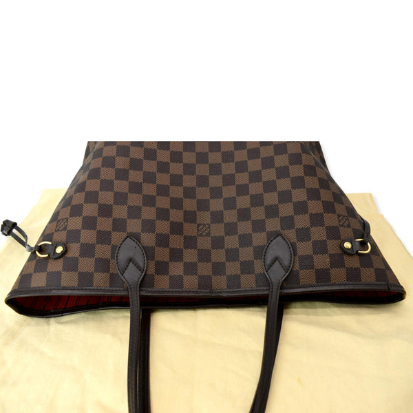 LOUIS VUITTON Neverfull MM Damier Ebene Shoulder Bag Brown