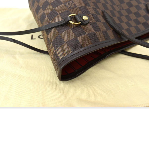 LOUIS VUITTON Neverfull MM Damier Ebene Shoulder Bag Brown