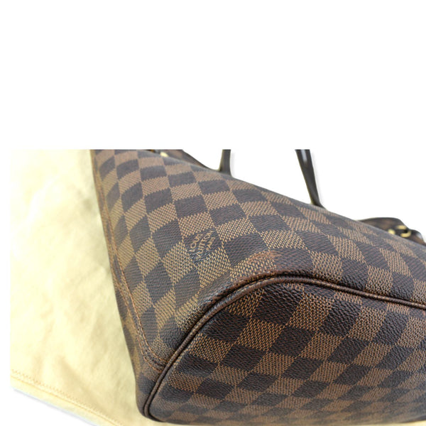 LOUIS VUITTON Neverfull MM Damier Ebene Shoulder Bag Brown