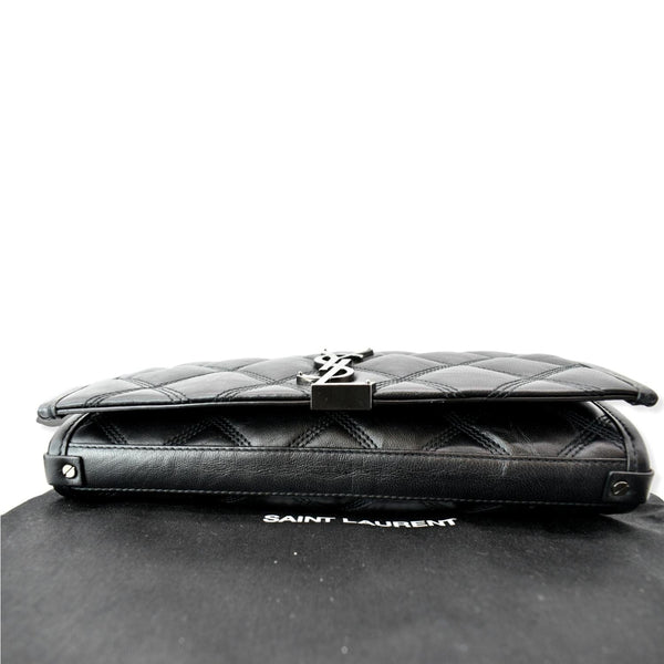 YVES SAINT LAURENT Becky Quilted Leather Crossbody Chain Bag Black