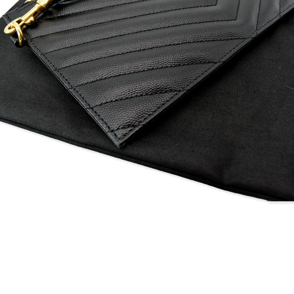 YVES SAINT LAURENT Matelasse Large Bill Monogram Pouch Black
