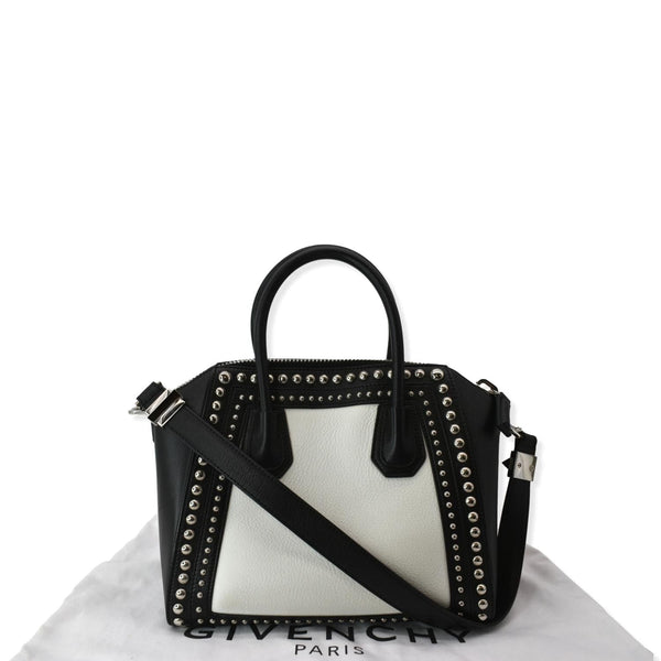 GIVENCHY Studded Antigona Nude Small Calfskin Leather Shoulder Bag Black