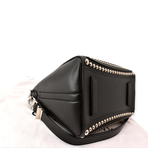 GIVENCHY Studded Antigona Nude Small Calfskin Leather Shoulder Bag Black
