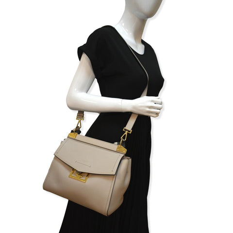 Givenchy Mystic Small Leather Top Handle Shoulder Bag White