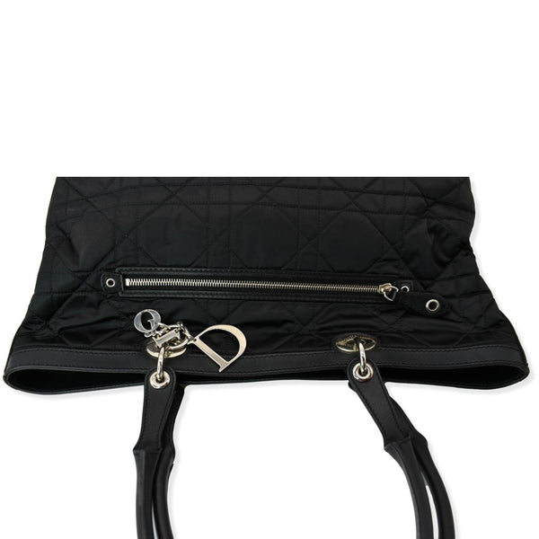 CHRISTIAN DIOR Quilted Satin Tote Bag Black