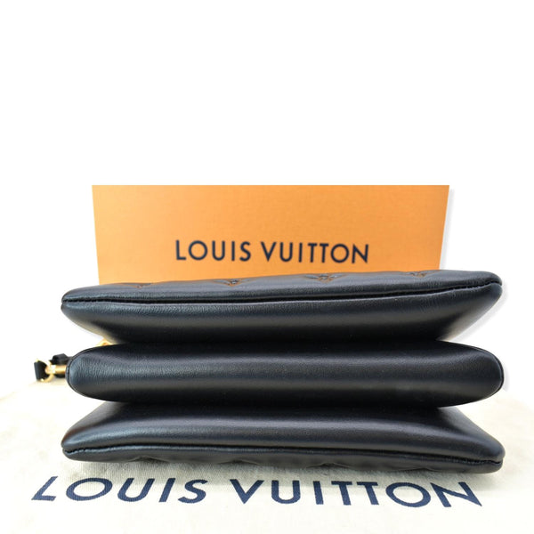 LOUIS VUITTON Coussin BB Monogram Embossed Leather Shoulder Bag Black