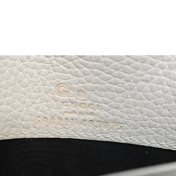 GUCCI Mini Soho Leather Wallet On Chain Crossbody Bag Ivory 598211