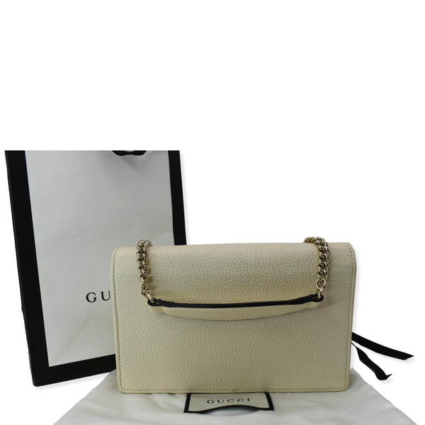 GUCCI Mini Soho Leather Wallet On Chain Crossbody Bag Ivory 598211