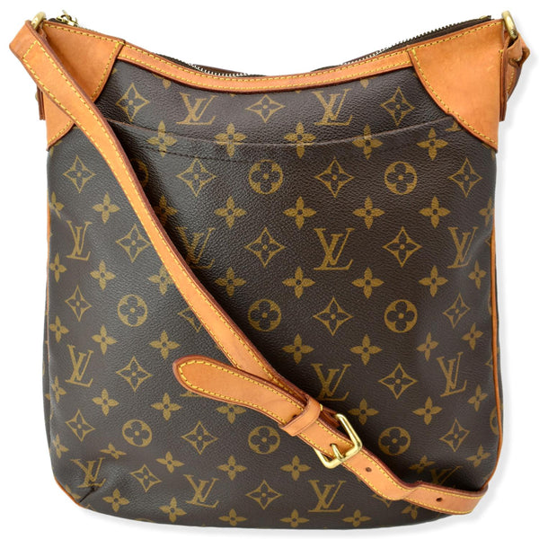LOUIS VUITTON Odeon MM Monogram Coated Canvas Shoulder Bag Brown
