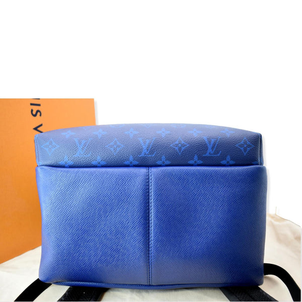 LOUIS VUITTON Discovery Taiga Monogram Leather Backpack Blue