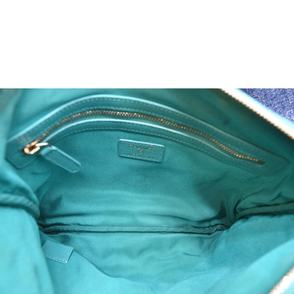 CHANEL O-Case Caviar Leather Zip Pouch Green