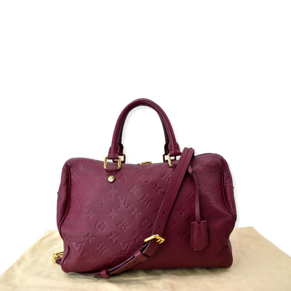 LOUIS VUITTON Speedy 30 Bandouliere Monogram Leather Shoulder Bag Aurore Burgundy