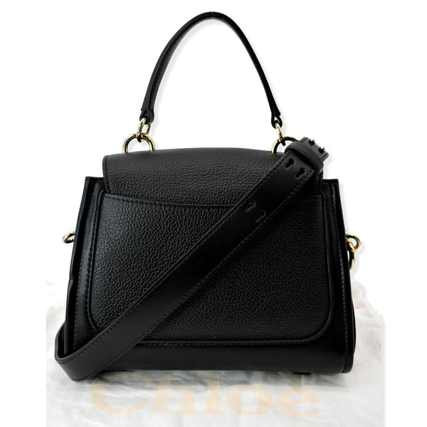 CHLOE Tess Day Front Flap Calfskin Leather Crossbody Bag Black