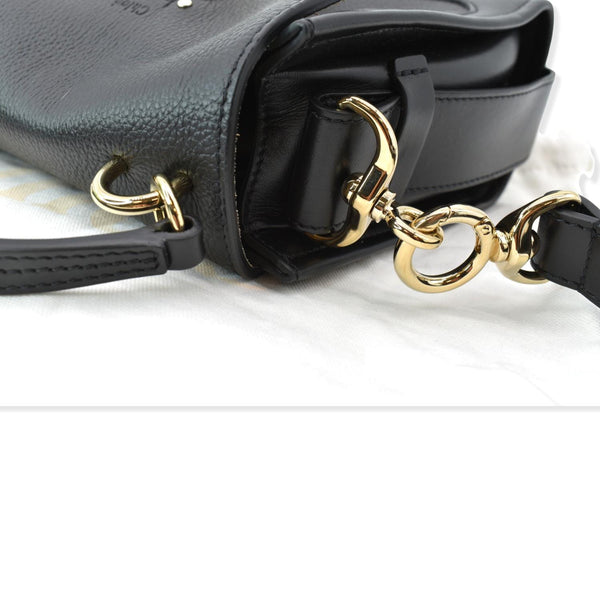 CHLOE Tess Day Front Flap Calfskin Leather Crossbody Bag Black