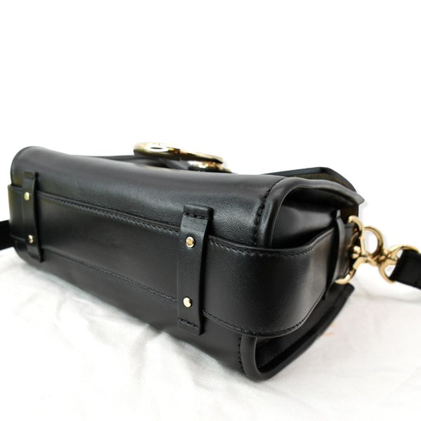 CHLOE Tess Day Front Flap Calfskin Leather Crossbody Bag Black