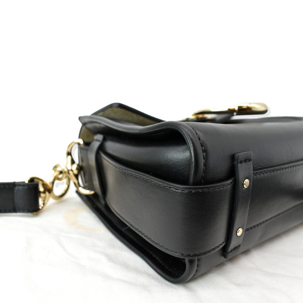 CHLOE Tess Day Front Flap Calfskin Leather Crossbody Bag Black