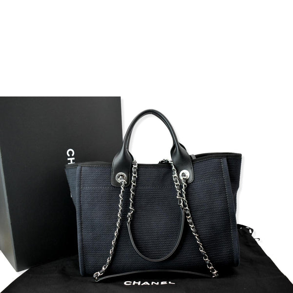 CHANEL Deauville Shopping Tote Bag Black