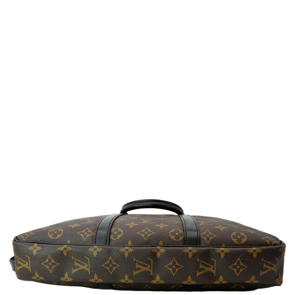 LOUIS VUITTON Porte Documents Voyage Monogram Canvas Briefcase Bag Brown