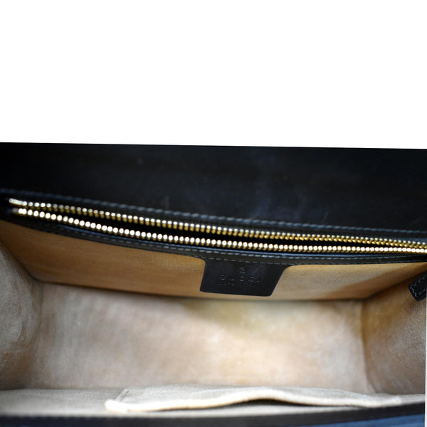 GUCCI Sylvie Small Leather Shoulder Bag Black