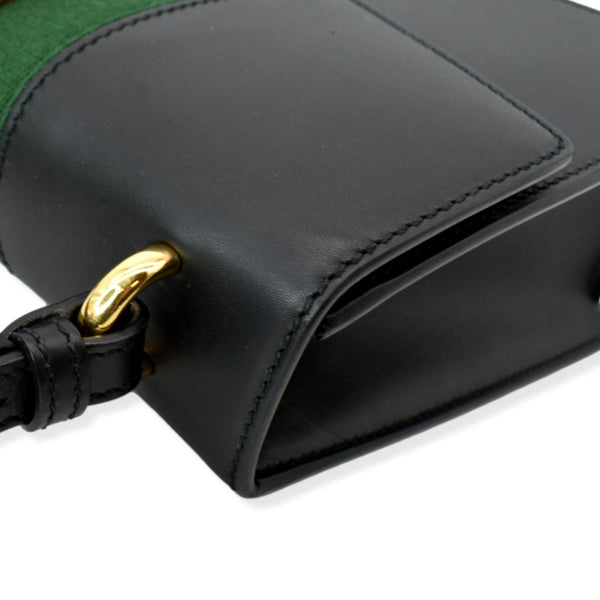 GUCCI Sylvie Small Leather Shoulder Bag Black