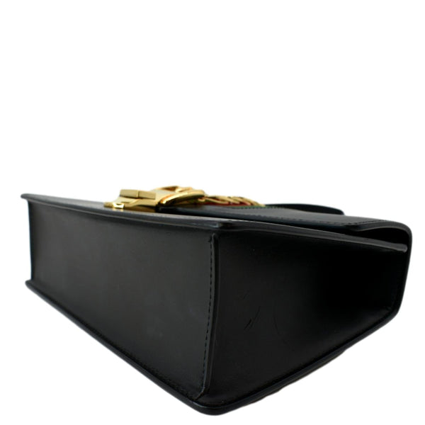 GUCCI Sylvie Small Leather Shoulder Bag Black