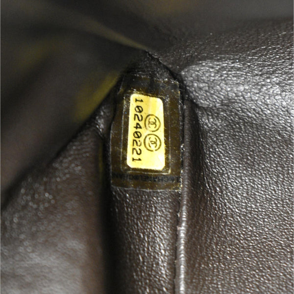 CHANEL Classic Medium Double Flap Caviar Leather Shoulder Bag Chocolate