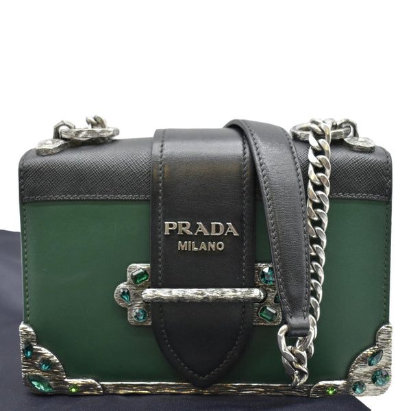 Prada Cahier Swarovski Crystals Leather Shoulder Bag - Product