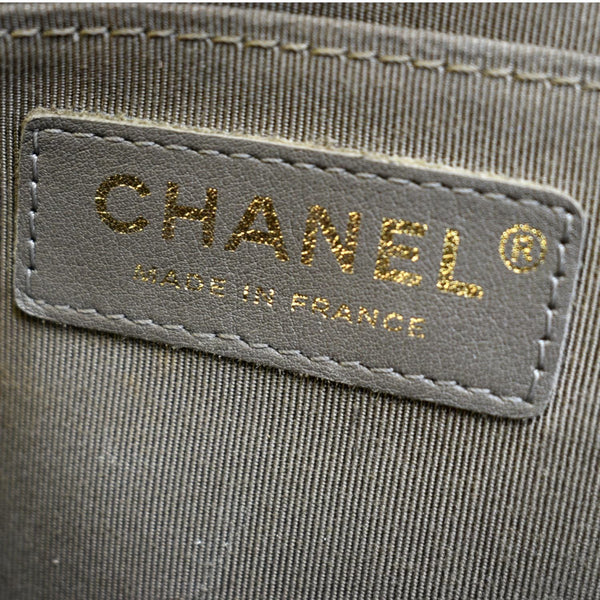 CHANEL Statement Medium Flap Quilted Chevron Crossbody Bag Khaki